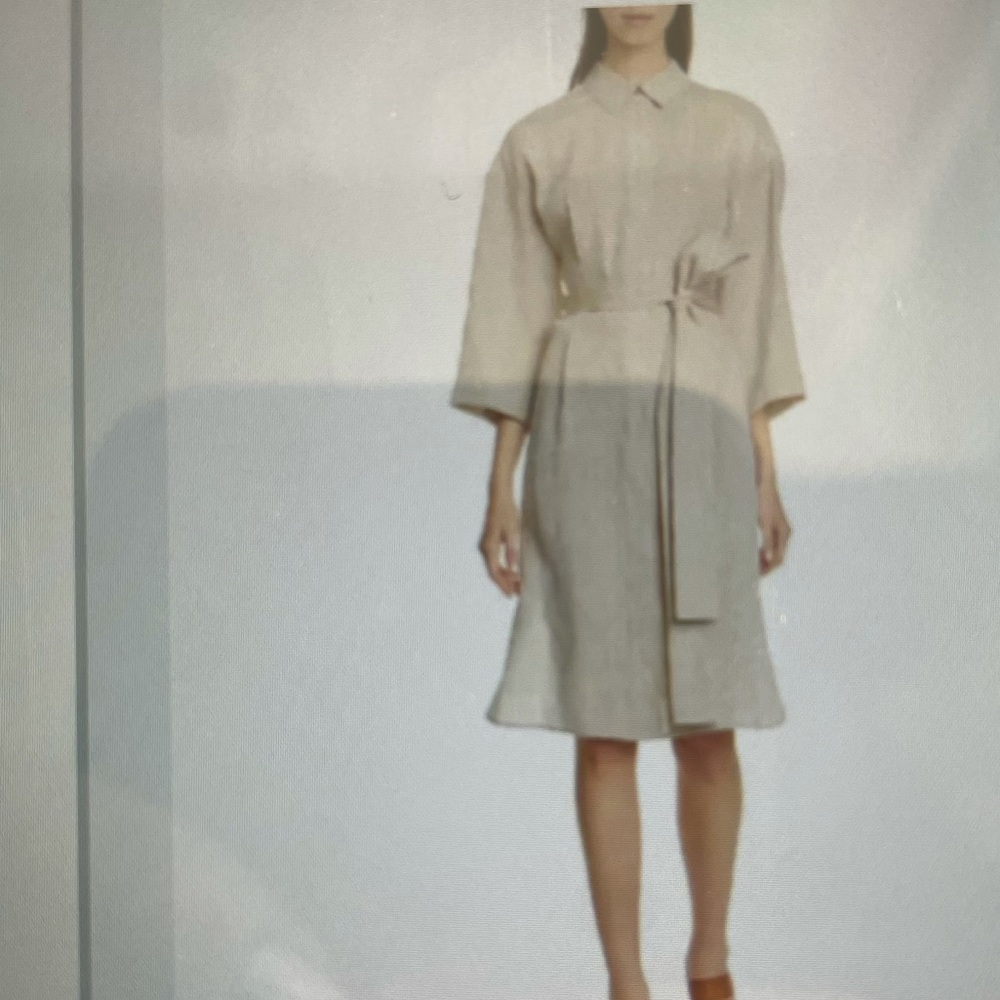 Lafayette 148 new york Linen Dress Shitake melange SMALL